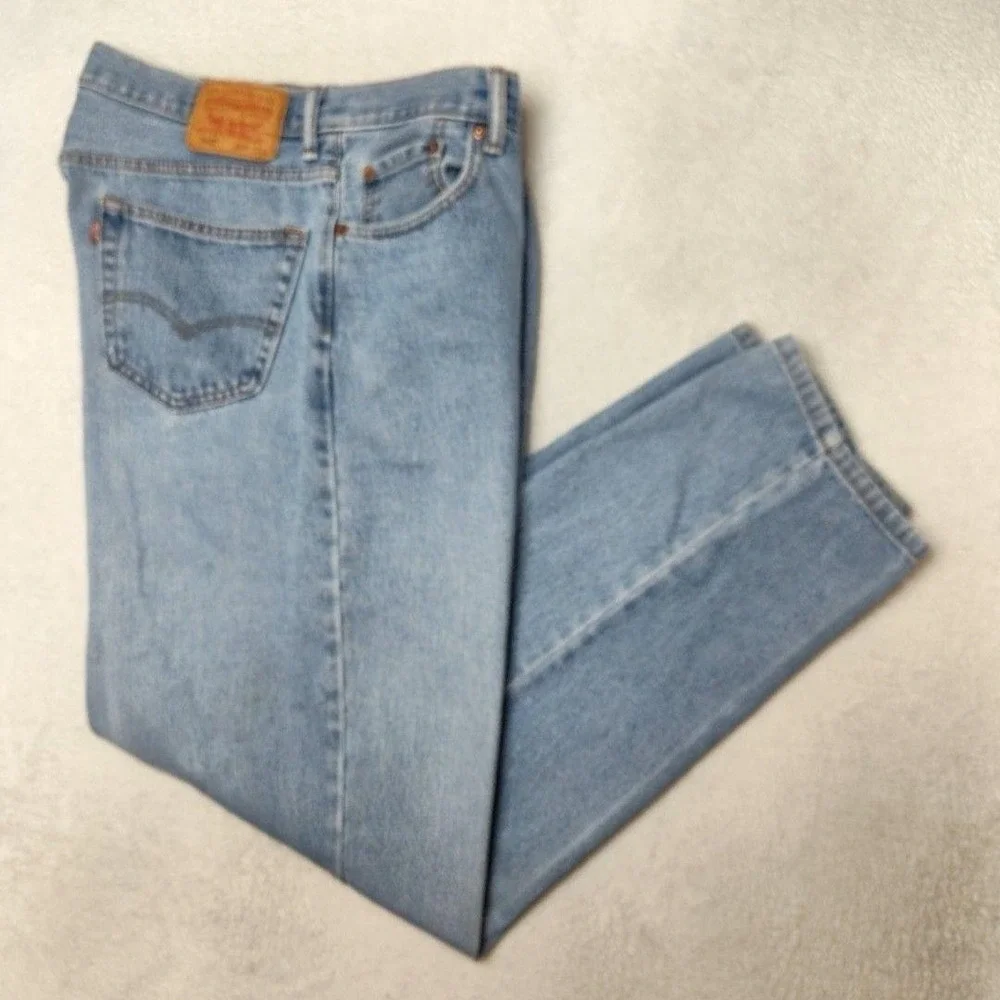 Levis 560 Jeans Mens 36x34 Blue Light Wash Y2K Relaxed Tapered Denim 5-Pocket